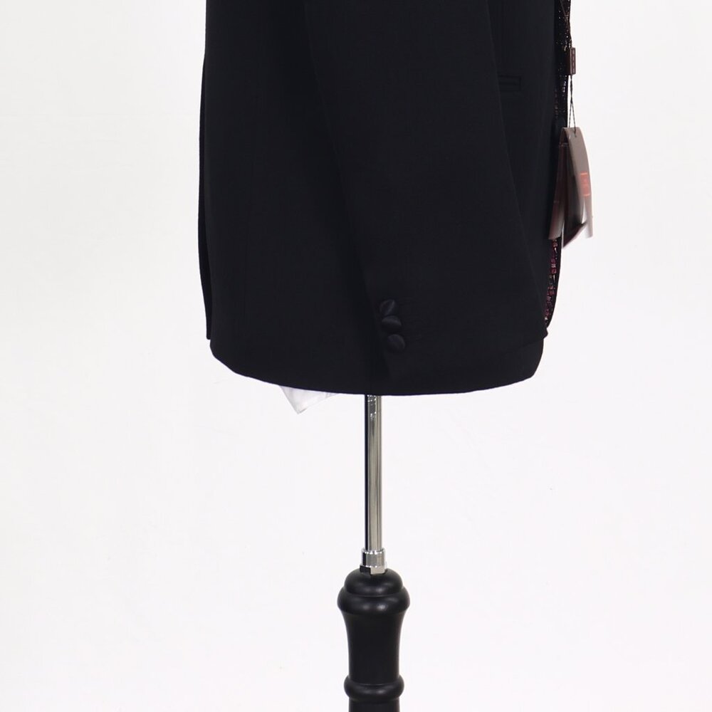ETRO 40S Black Blazer Sport Coat Jacket 2-Button Solid Y897 - Picture 8 of 11